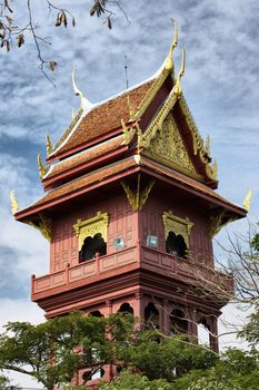 wooden tower in Mueang Boran, aka Ancient Siam, Bangkok, Thailand