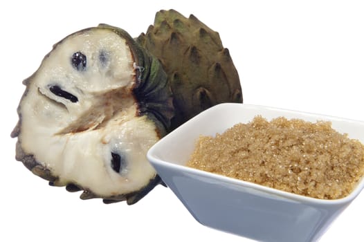 the cherimoya on a white background