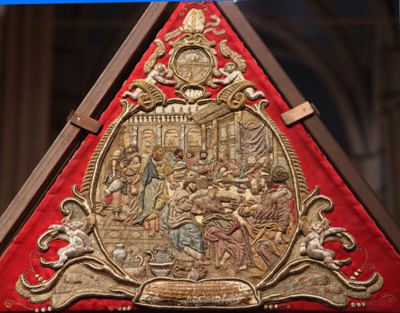 ZAGREB, CROATIA - 10 APRIL: Detail of tomb of God exhibited on Good Friday, prepared to veneration at the Zagreb Cathedral, 10 April 2009 in Zagreb, Croatia.