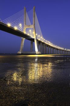 Vasco da Gama bridge is the largest in Europe over the Tagus river