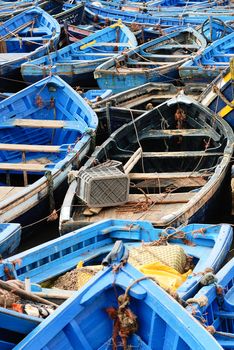 Moroccan Blue fishing boats in Essaouira