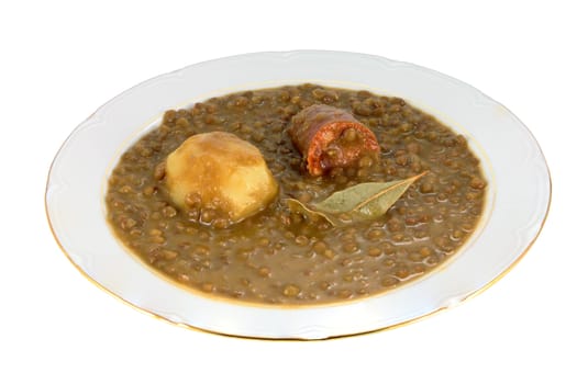 lentil dish made ​​with natural ingredients cut horizontally