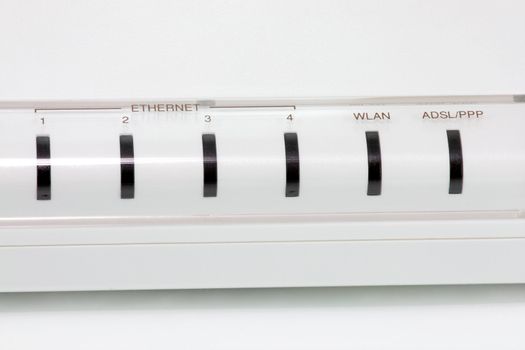 front detail of a router at home for internet connection
