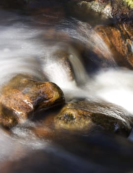 Flowing water with selective focus