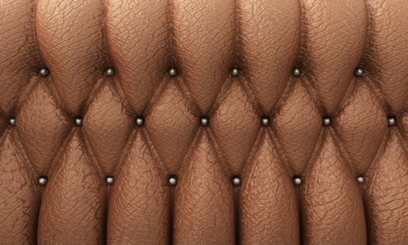 close-up of brown leather tufted upholstery furniture
