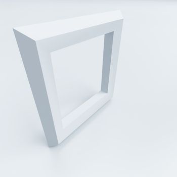 white square frame on a light background