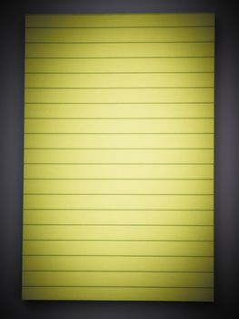 Yellow lined note pad