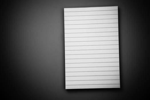 White lined note pad