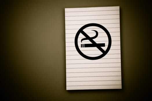 No smoking lined note pad