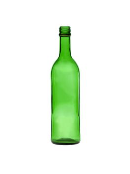 Green bottle on white background