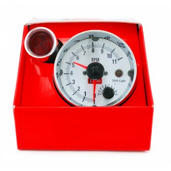 Tachometer with indicator isolated on a white background