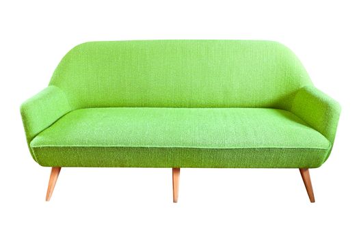 green sofa isolated with clipping path