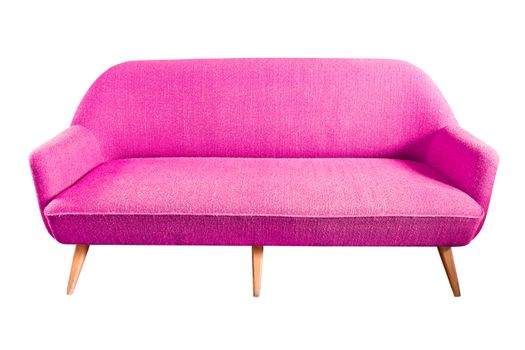 pink sofa isolated with clipping path