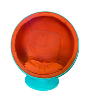 orange modern sofa isolated