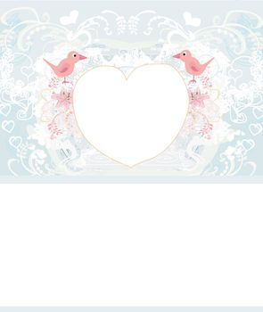 valentine's day greeting card with 2 sweet love birds