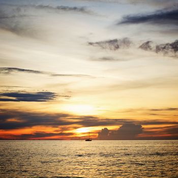 beautiful sunset over Andaman Sea, in Thailand