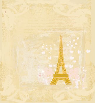 vintage retro Eiffel card