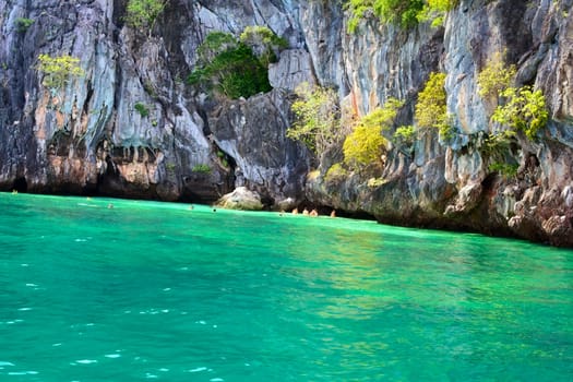 people snorkeling near Marakot Cave, Andaman Sea, Thailand