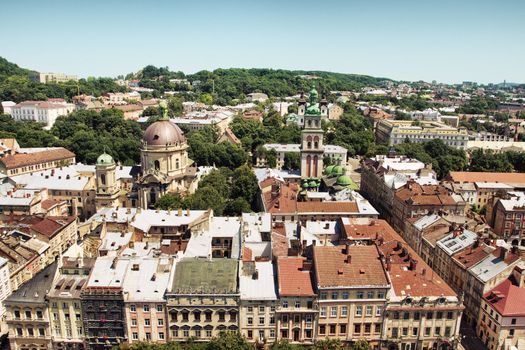 lviv at summer, view from City Hall