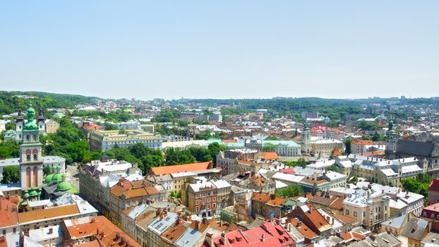 lviv at summer, view from City Hall