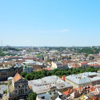 lviv at summer, view from City Hall