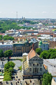 lviv at summer, view from City Hall