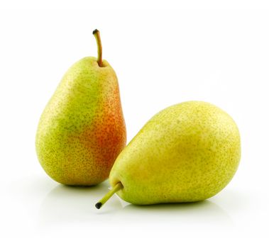 Two Ripe Pears Isolated on White Background