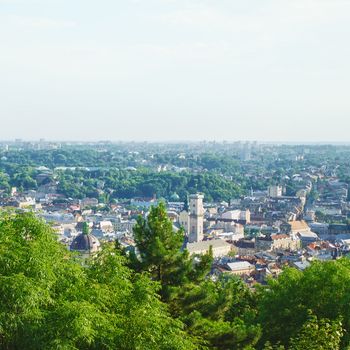 lviv at summer, view from City Hall