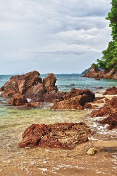 rocky along the beach, Andaman Sea, Thailand
