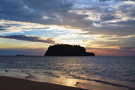 sunset over Andaman Sea, Koh Libong, Thailand