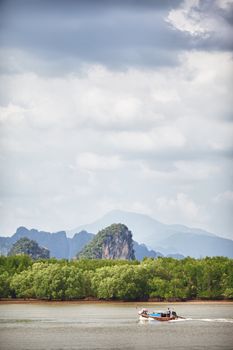 Kanaab Nam Cliffs in Krabi at day, Thailand