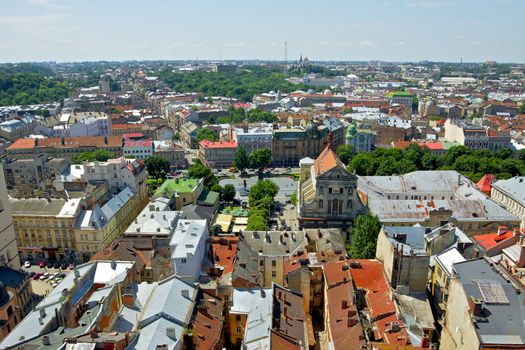 lviv at summer, view from City Hall