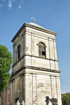 tower in old town Lviv at summer, Ukraine