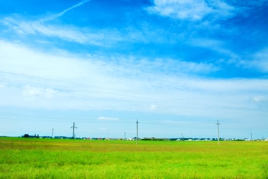 field of grass and perfect sky, Belarus