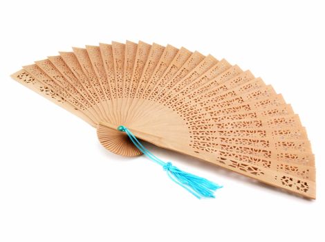 Wood fan isolated on a white background