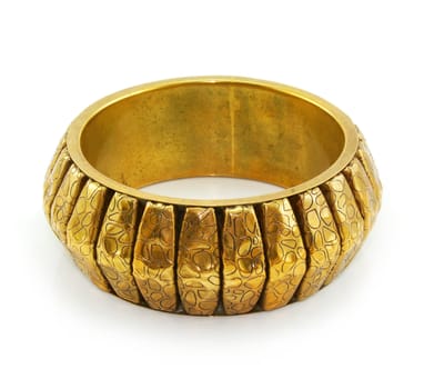 Golden bracelet isolatet on a white background