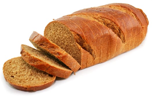 Whole wheat bread isolated on a white background