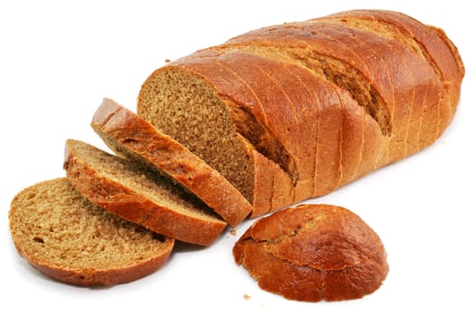 Whole wheat bread isolated on a white background