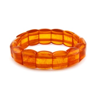 amber bracelet isolated on a white background