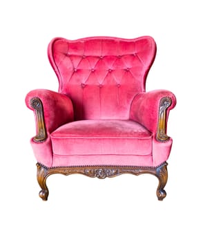 vintage red luxury armchair isolated with clipping path