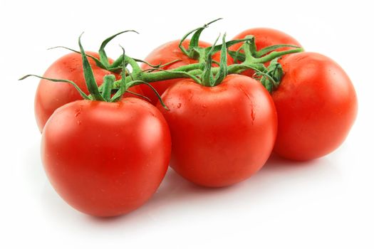 Ripe Tomatoes Isolated on White Background