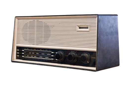 vintage radio isolated with clipping path