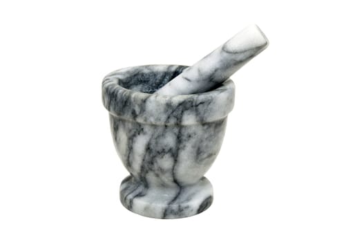 stone mortar for grinding on a white background