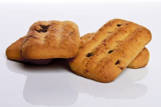 chocolate chip cookies on a white background