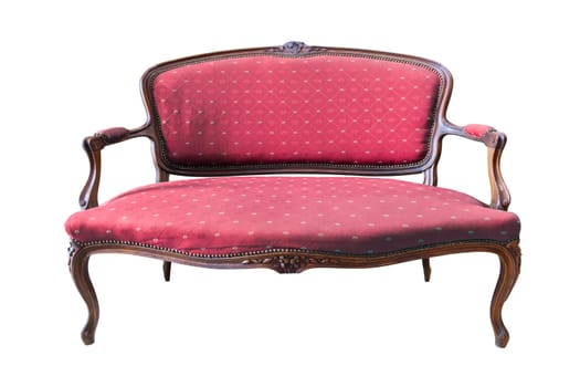 vintage red luxury armchair isolated with clipping path