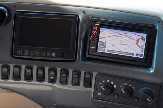 Motor Home Dashboard with GPS and LCD monitor