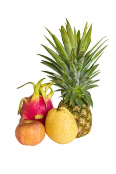 Fresh fruit isolated on white background