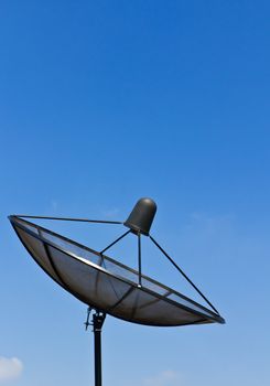 Satellite dish with blue sky