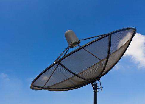 Satellite dish with blue sky