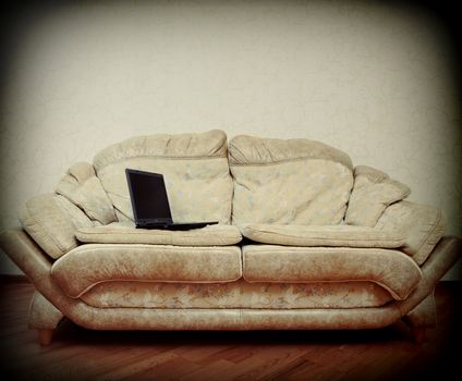 An image of a comfortable light couch